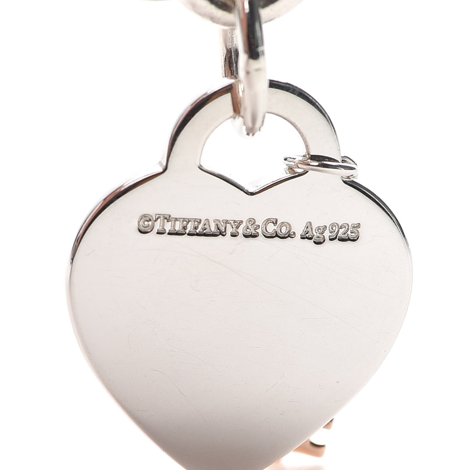 Tiffany Sterling Silver Rubedo Return to Tiffany Heart Tag Key Charm Bracelet 5 of 6