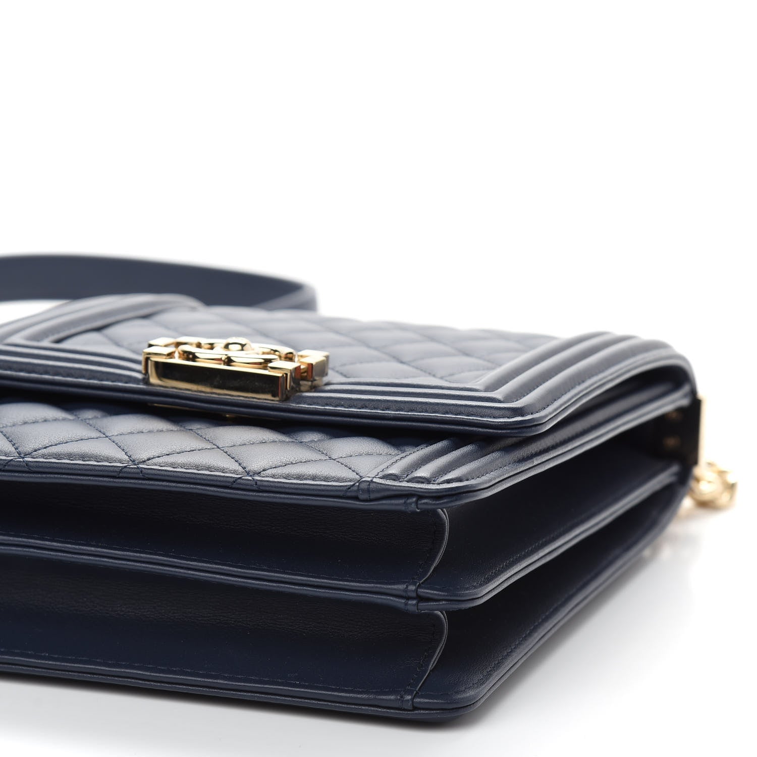 Chanel Calfskin Quilted North South Boy Flap Navy 8 of 9