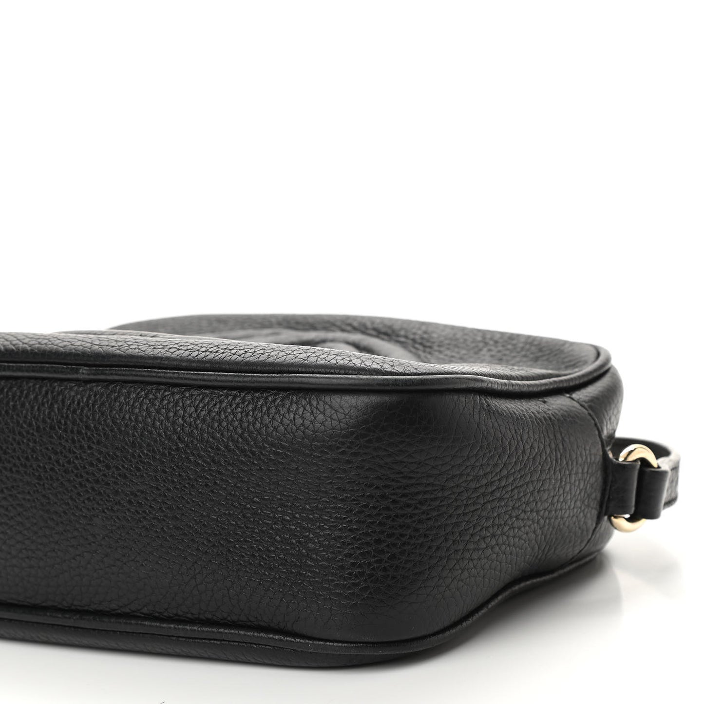Pebbled Calfskin Small Soho Disco Bag Black