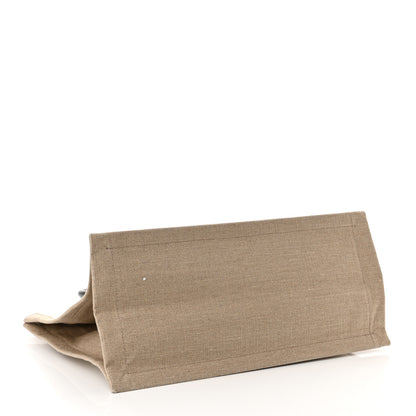 Saint Laurent Linen Calfskin Small Rive Gauche Tote Greggio Natural 4 of 10
