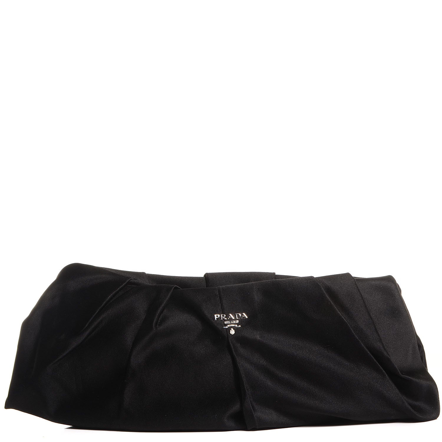 Prada Satin Pochette Clutch Black 1 of 9