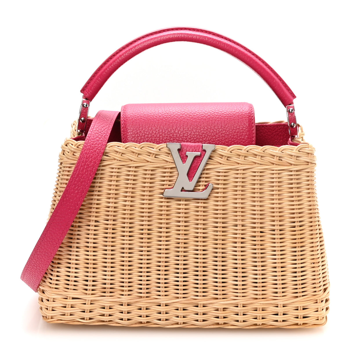 Louis Vuitton Rattan Calfskin Capucines BB Pink 1 of 10