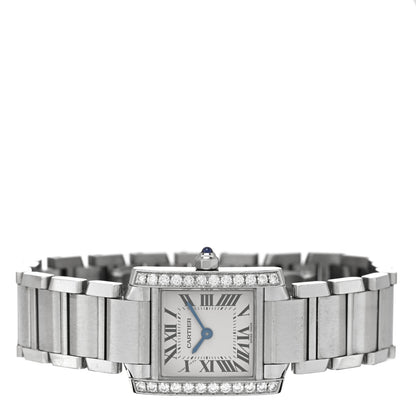 Cartier Stainless Steel Diamond Bezel 20mm Tank Francaise Quartz Watch 2 of 5
