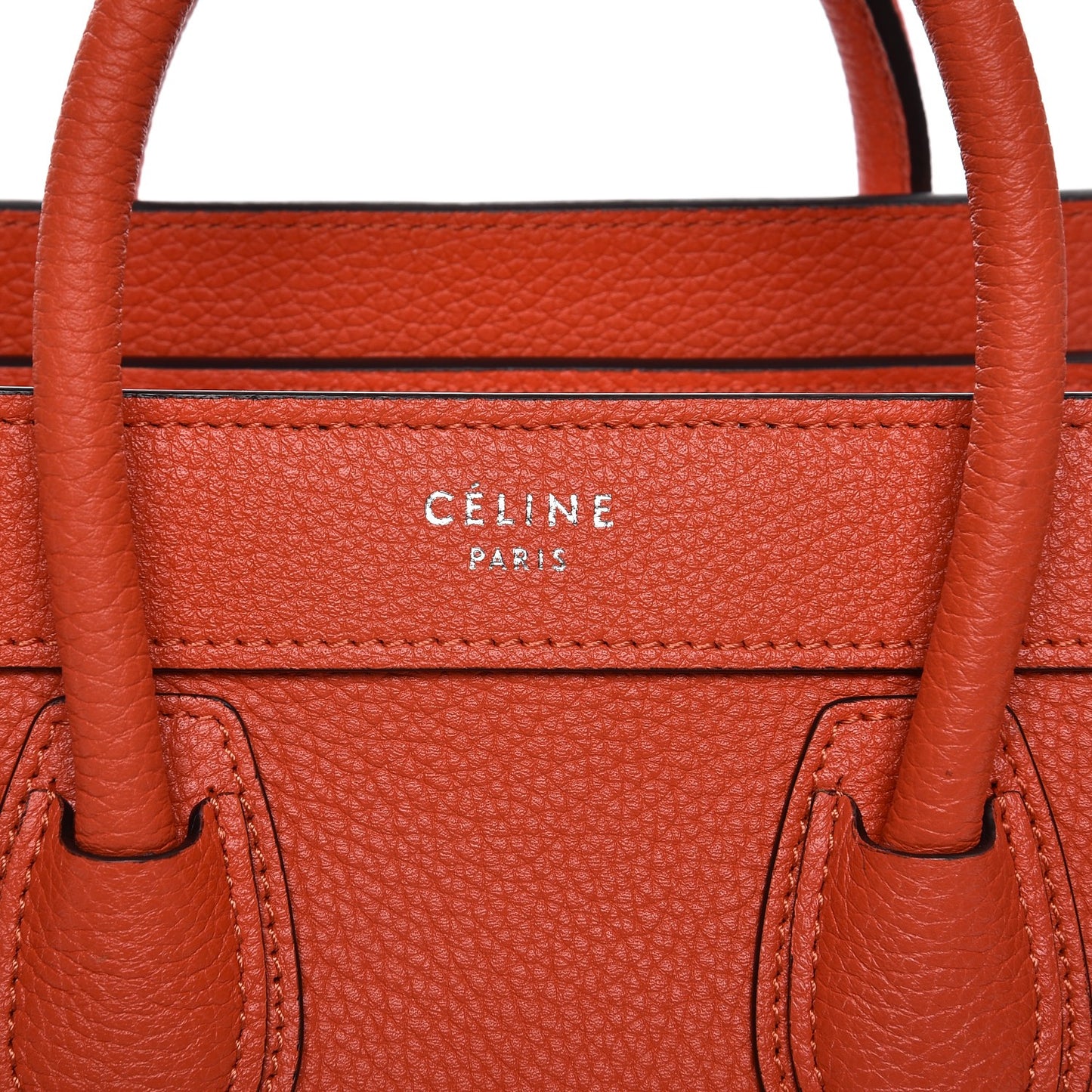 Drummed Calfskin Nano Luggage Vermillion