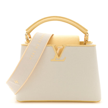Louis Vuitton Canvas Taurillon Capucines BB Plume Yellow 1 of 12