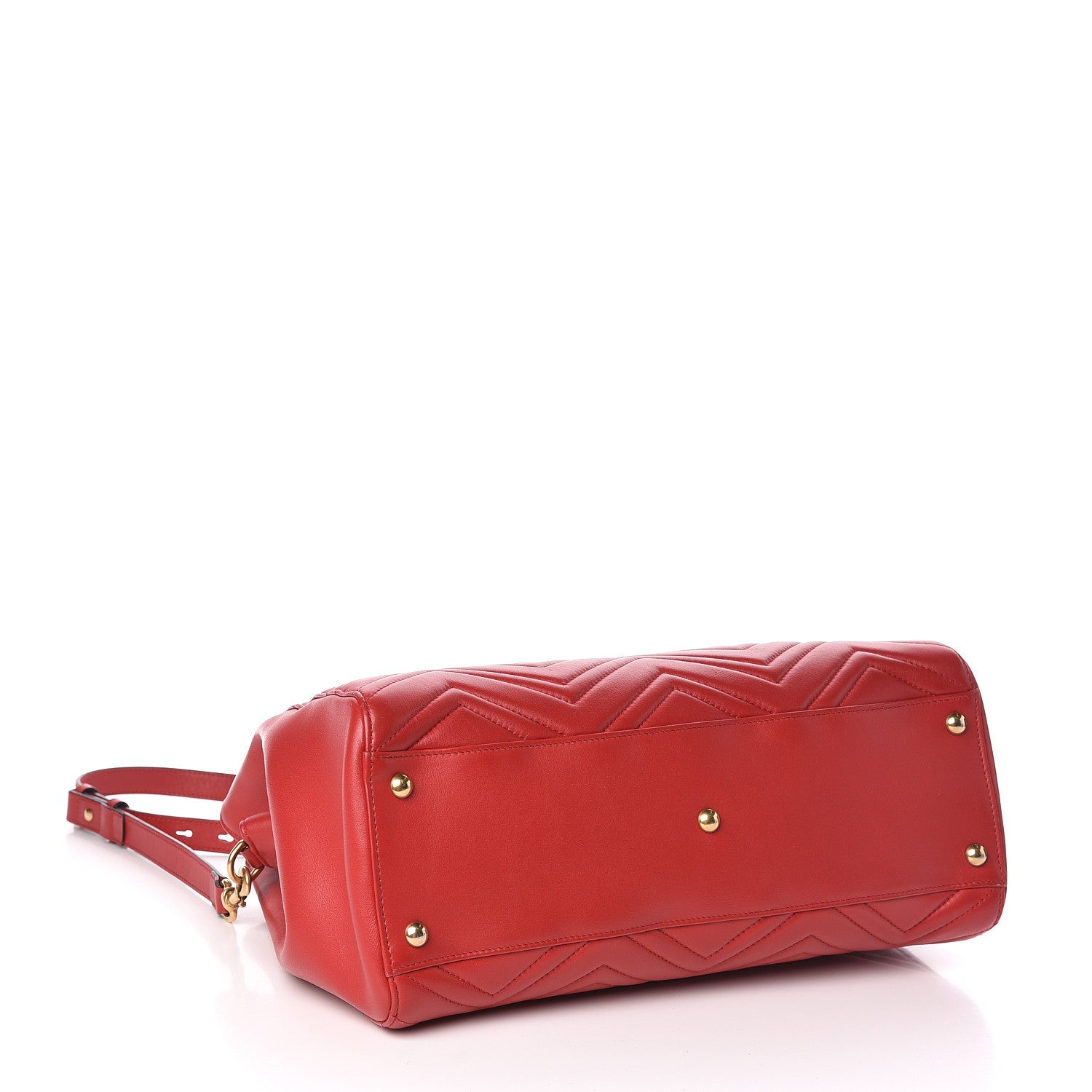 Gucci Calfskin Matelasse Medium GG Marmont Tote Hibiscus Red 4 of 11