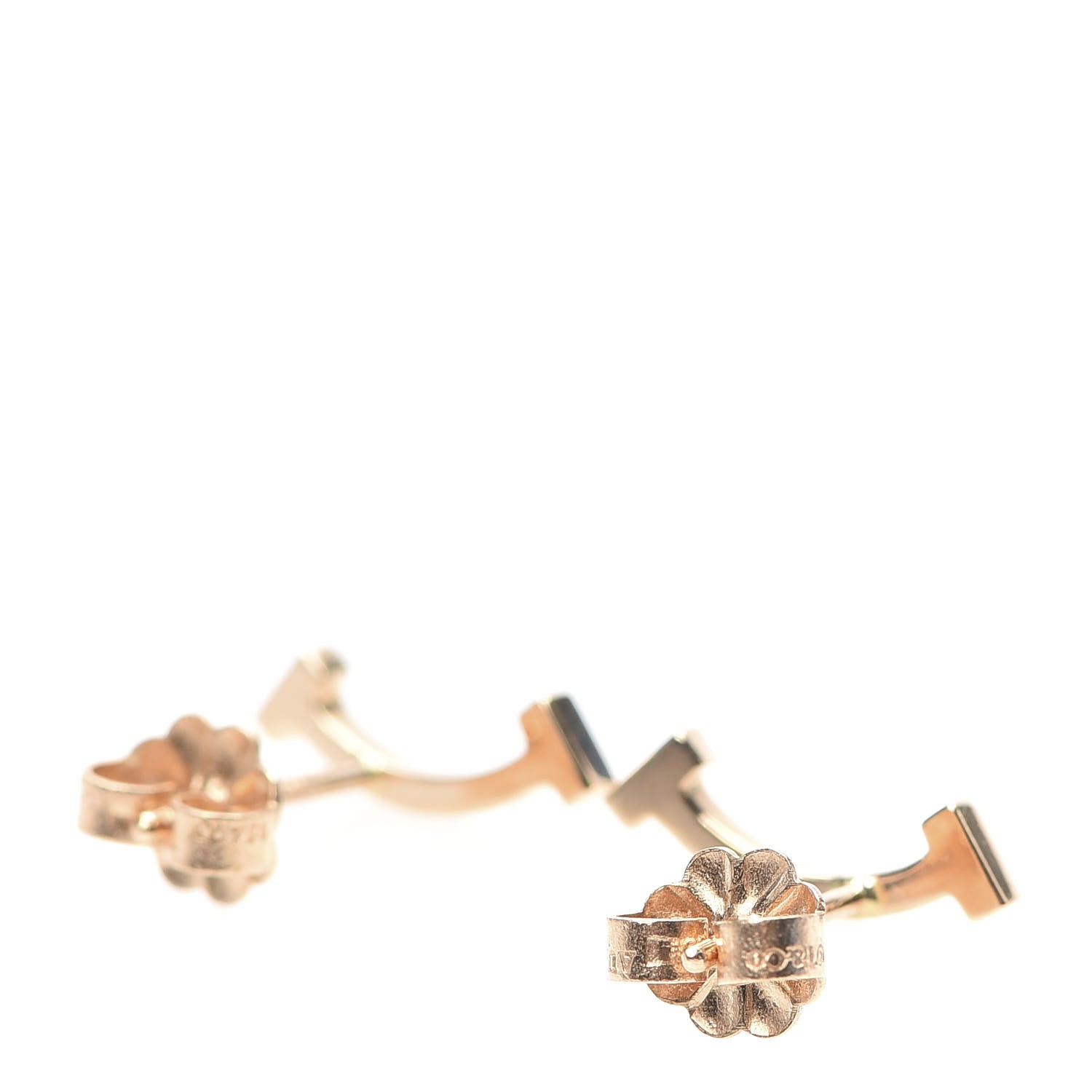 Tiffany 18K Rose Gold T Smile Stud Earrings 3 of 6