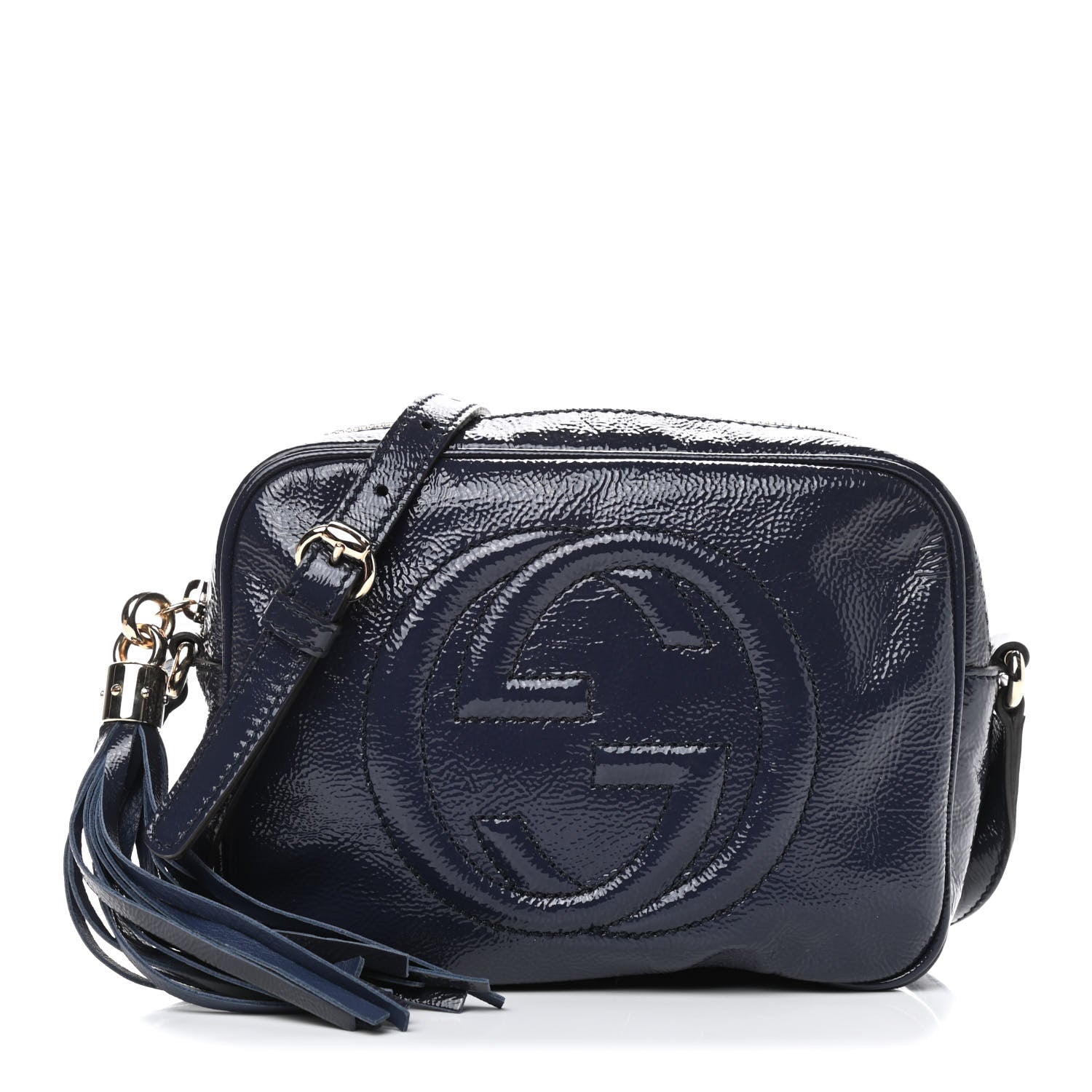 Gucci Vernice Naplack Small Soho Disco Bag Uniform Blue 1 of 10