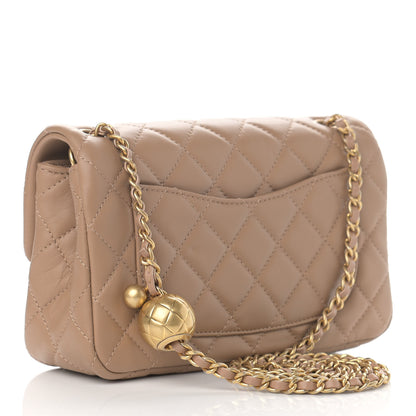 Chanel Lambskin Quilted Mini Rectangular Pearl Crush Flap Dark Beige 3 of 11