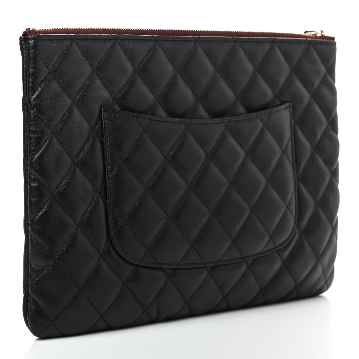 Chanel Lambskin Quilted Medium Cosmetic Case Black 3 of 9