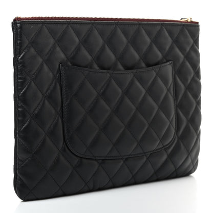 Chanel Lambskin Quilted Medium Cosmetic Case Black 3 of 9