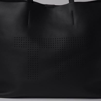 Tom Ford Calfskin Perforated Logo Tote Black 10 of 10