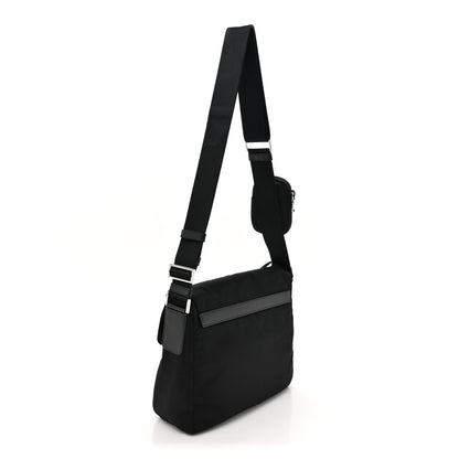 Prada Re-Nylon Vela Saffiano Pocket Single Buckle Messenger Shoulder Bag Black 3 of 9