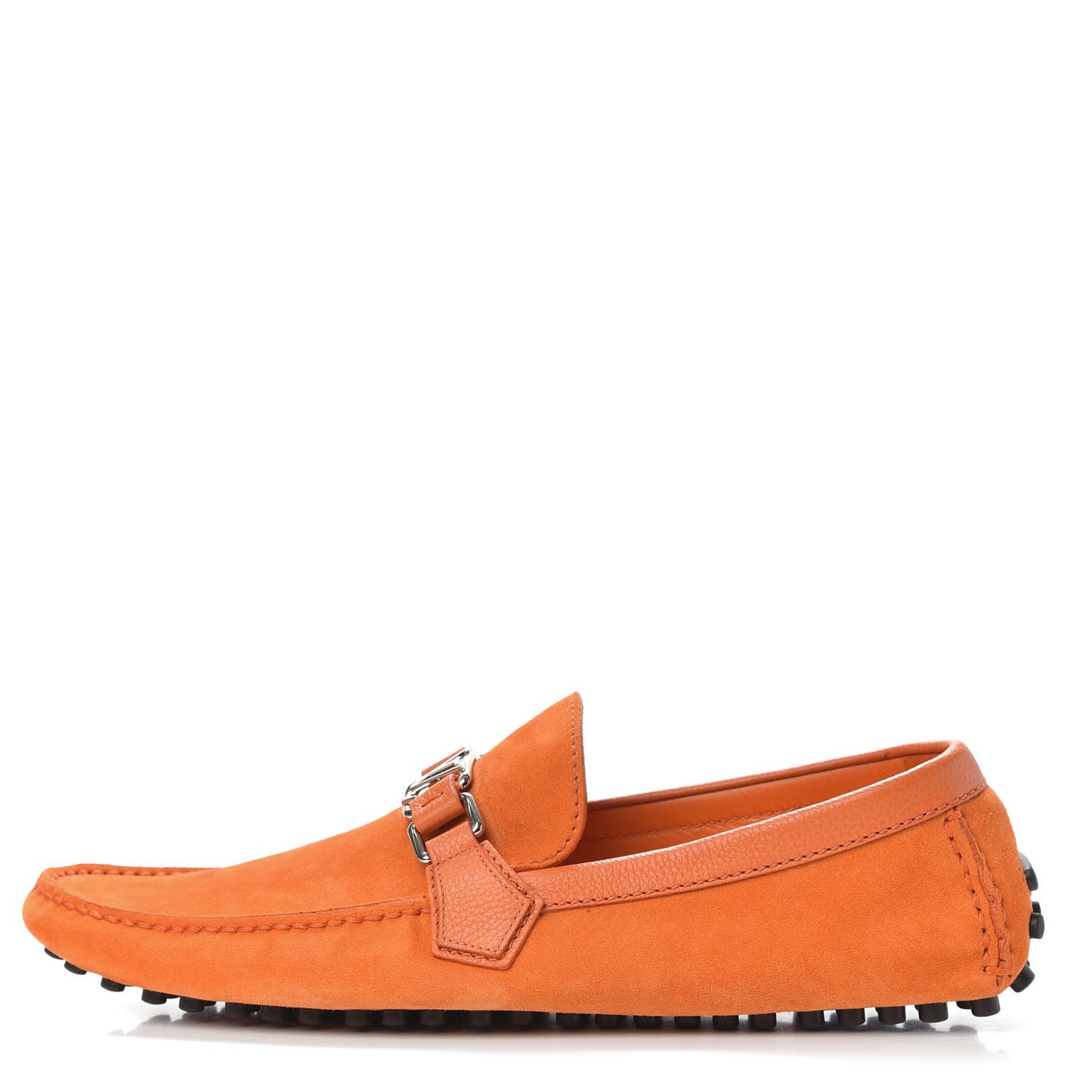Suede Calfskin Mens Hockenheim Moccasin Loafers 9 Orange