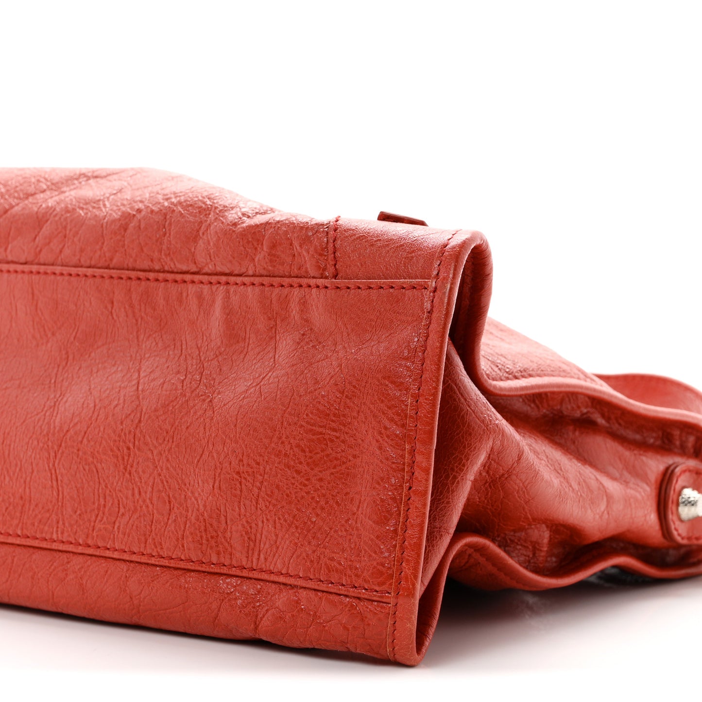 Agneau Giant 12 Silver Hardware City Rouge Ambre