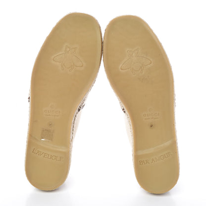 Gucci Canvas Miro Soft Calfskin Logo Mens Espadrilles 9 Greggio Cuir 5 of 10