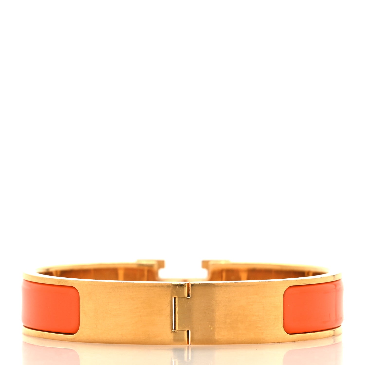 Hermes Enamel Narrow Clic Clac H Bracelet GM Orange 3 of 4