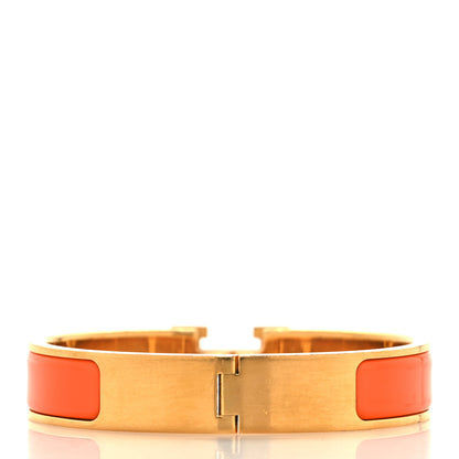 Hermes Enamel Narrow Clic Clac H Bracelet GM Orange 3 of 4