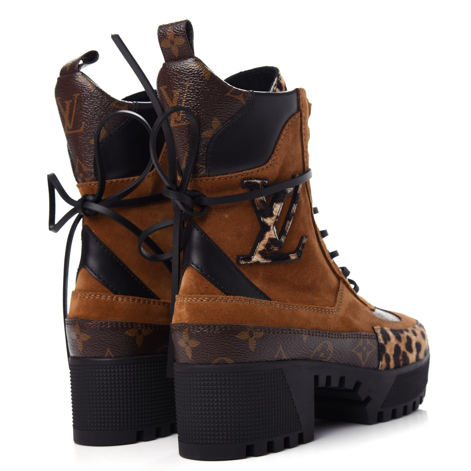 Louis Vuitton Suede Calfskin Monogram Laureate Platform Desert Boots 36 Cognac 4 of 11