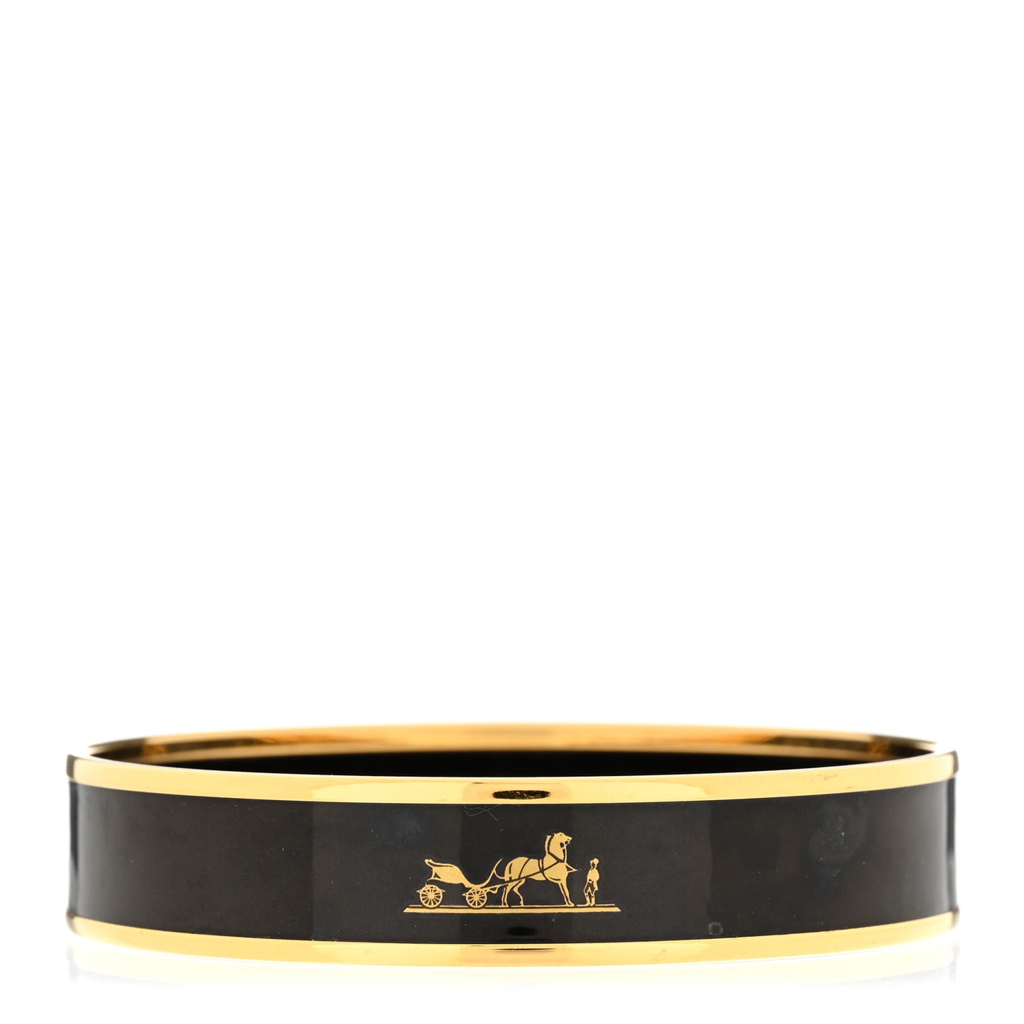 Enamel Printed Narrow Caleche Bracelet 70 Black