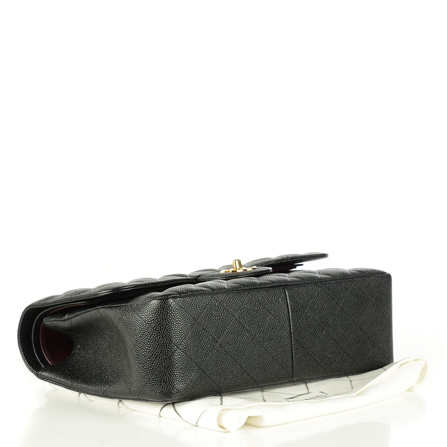 Caviar Quilted Jumbo Double Flap Black