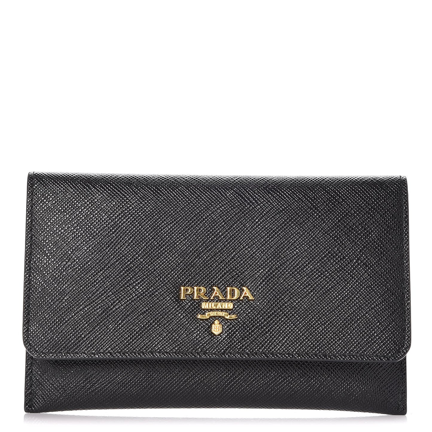 Saffiano Metal Flap Wallet Nero Black