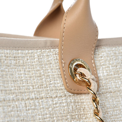 Chanel Canvas Large Deauville Tote Light Beige 10 of 11