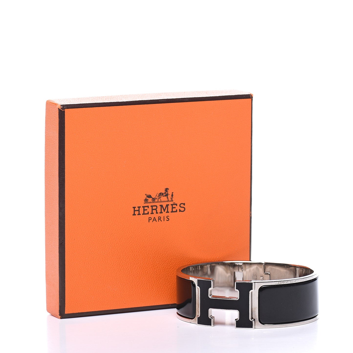Enamel Wide Clic Clac H Bracelet PM Black
