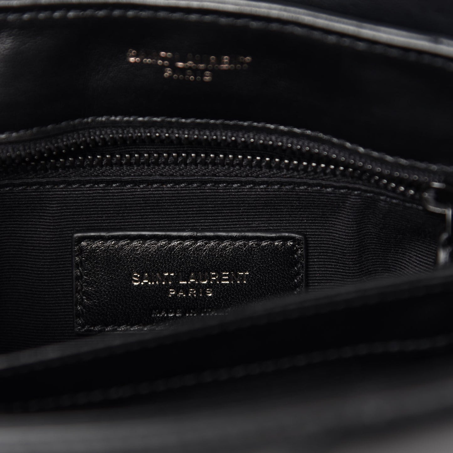 Calfskin Y Quilted Monogram Toy Loulou Crossbody Bag Black