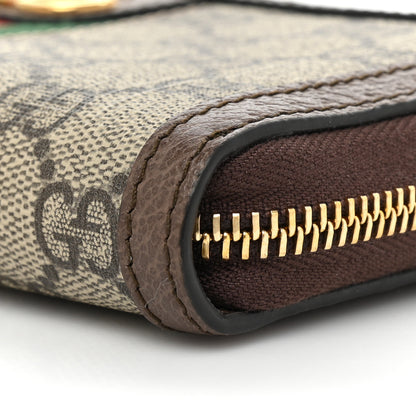 Gucci GG Supreme Monogram Web Ophidia Zip Around Wallet Brown 11 of 12
