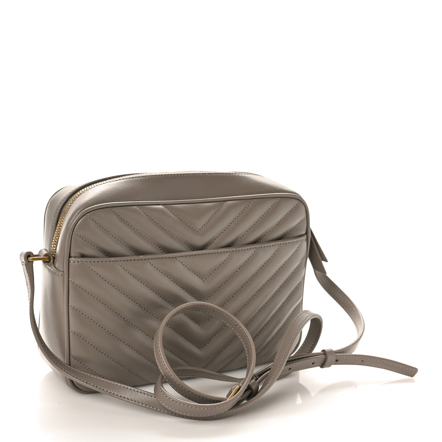 Saint Laurent Calfskin Matelasse Monogram Lou Camera Bag Greyish Brown 3 of 10
