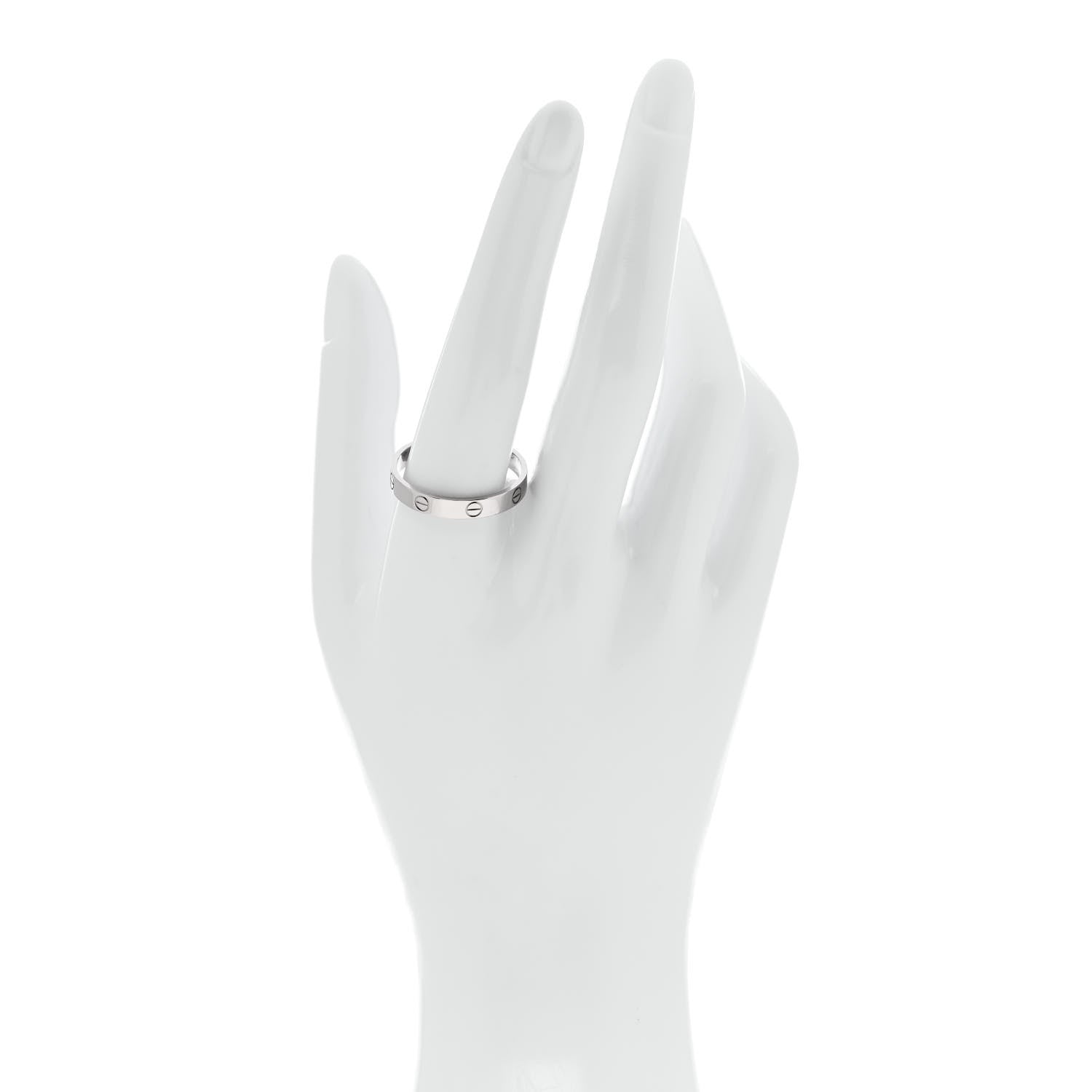 Cartier 18K White Gold 3.5mm LOVE Wedding Band Ring 65 11.25 2 of 5