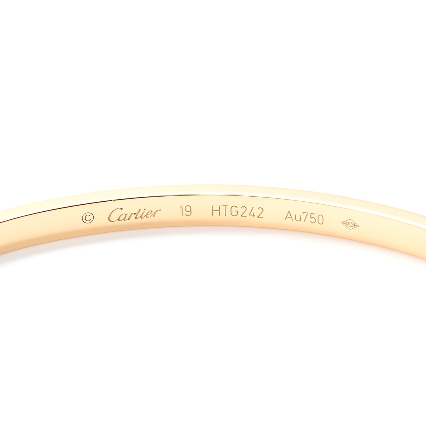 18K Yellow Gold 6 Diamond Small LOVE Bracelet 19