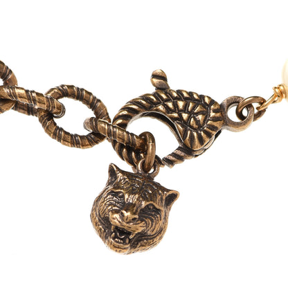 Gucci Crystal Pearl Marmont Dragon Necklace Aged Gold Multicolor 5 of 7