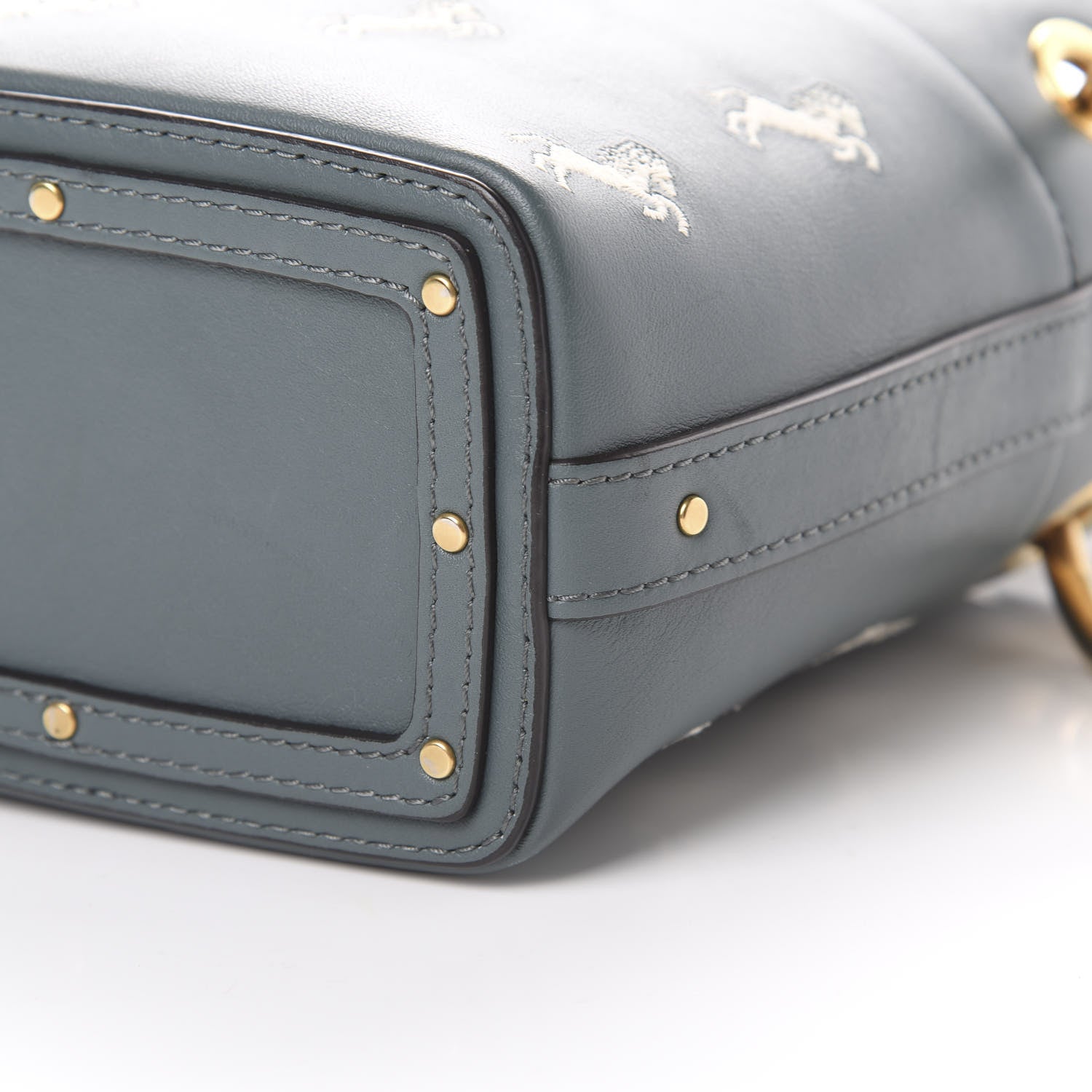 Chloe Smooth Calfskin Little Horses Embroidered Mini Roy Bucket Bag Cloudy Blue 9 of 9