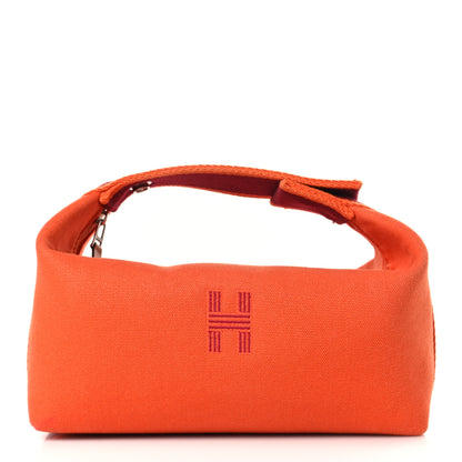 Hermes Canvas Small Bride-A-Brac Pouch Orange Burgundy 1 of 9