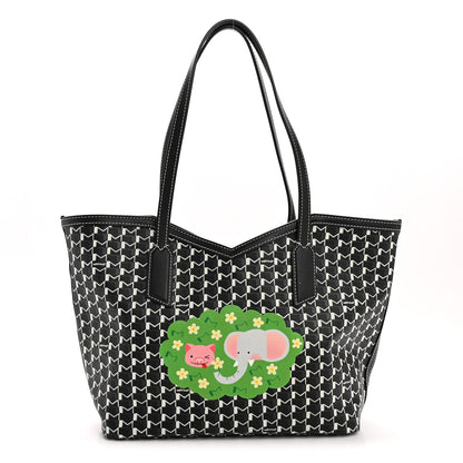 Moynat Calfskin Canvas M Tote PM Black White 1 of 12