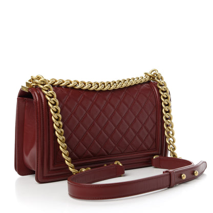 Chanel Lambskin Quilted Medium Boy Flap Burgundy 3 of 11
