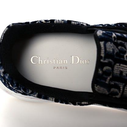 Christian Dior Velvet Oblique Womens Solar Slip On Sneakers 38.5 Deep Blue 7 of 11