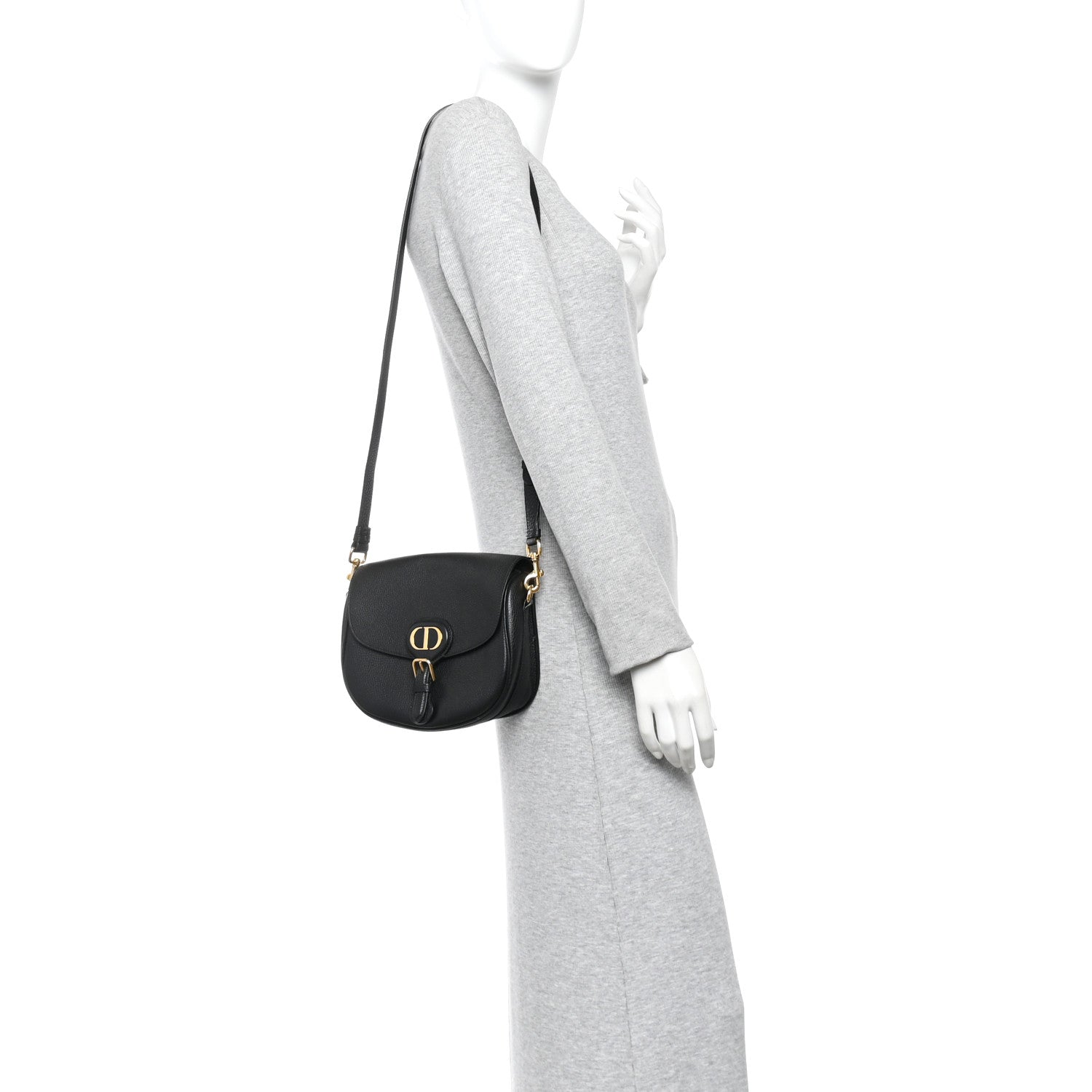 Christian Dior Grained Calfskin Medium Bobby Flap Black 2 of 11