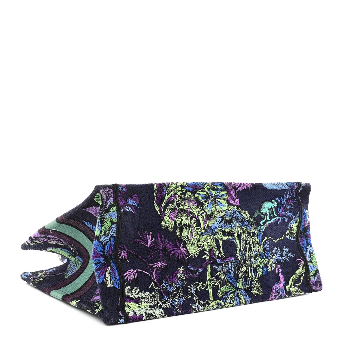 Canvas Embroidered Medium Toile de Jouy Voyage Book Tote Blue Multicolor