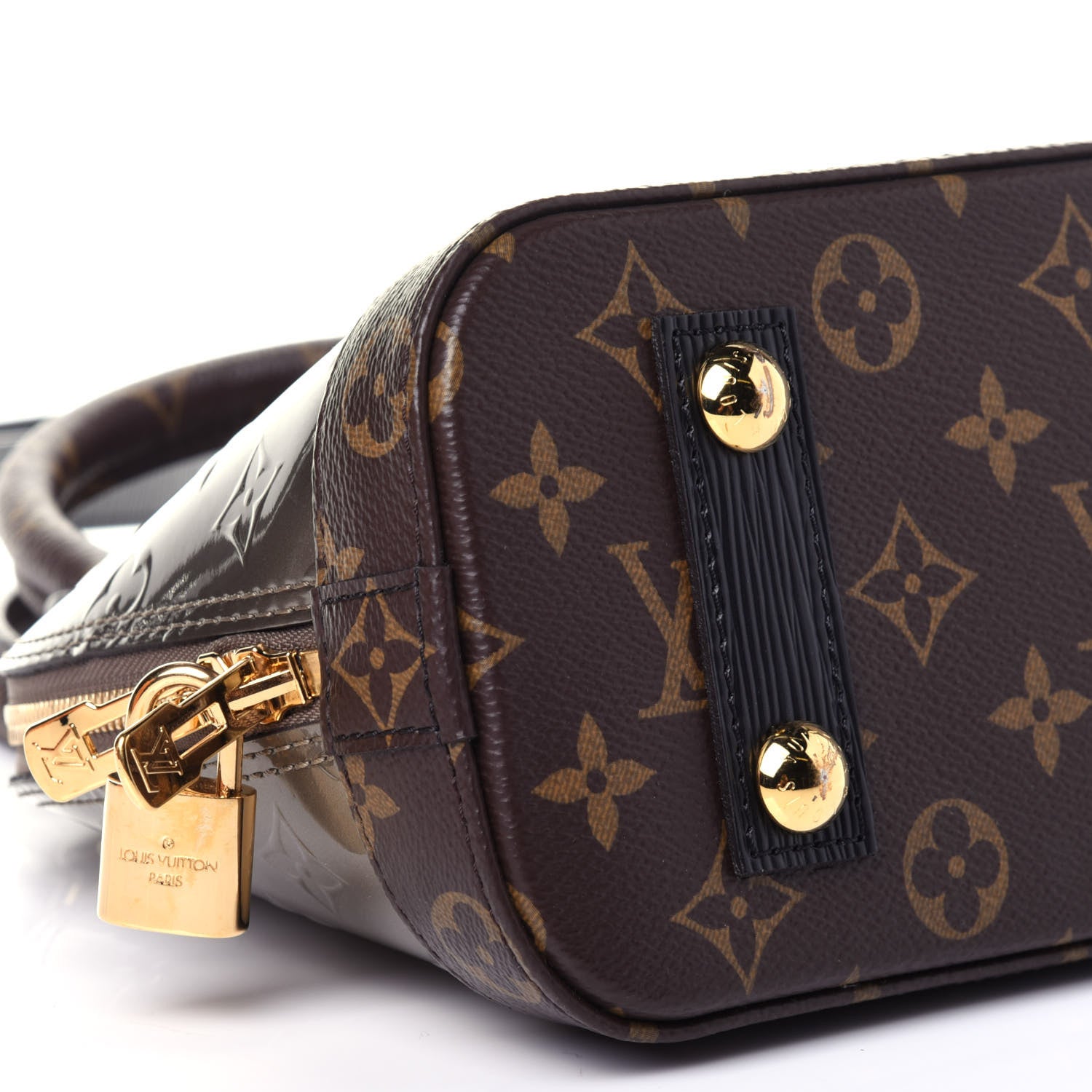 Louis Vuitton Vernis Epi Monogram Alma BB Champagne Metallise 9 of 13