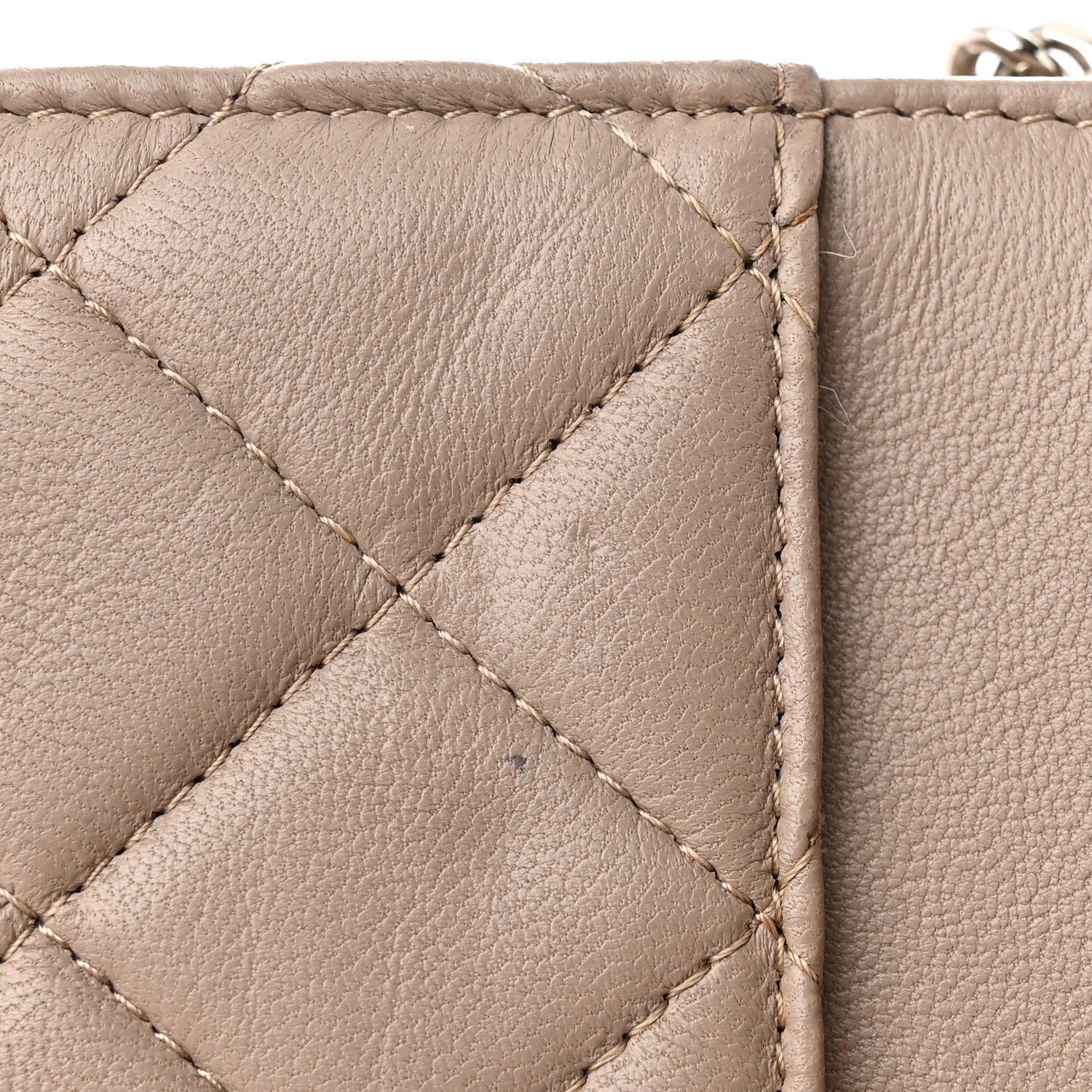 Chanel Lambskin Quilted Wallet On Chain WOC Taupe 20 of 28