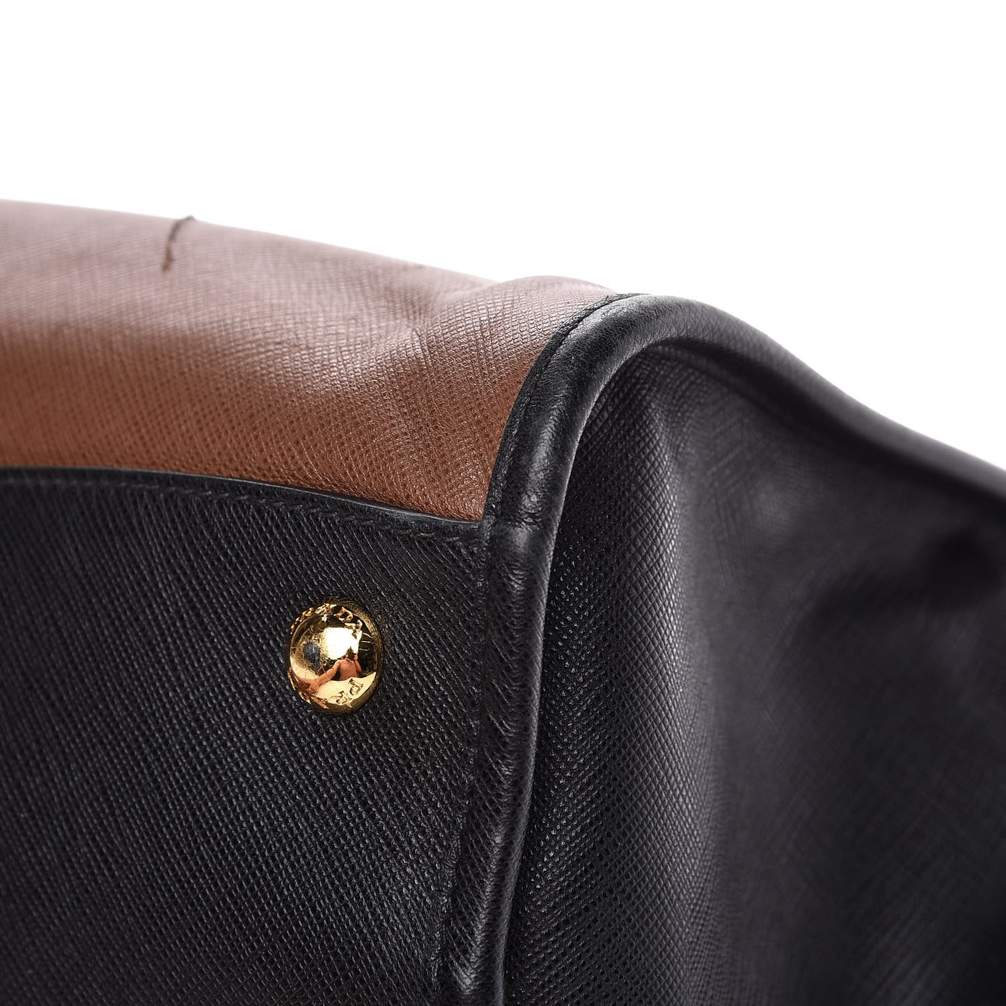 Saffiano Soft Bi-Color Tote Palissandro Black