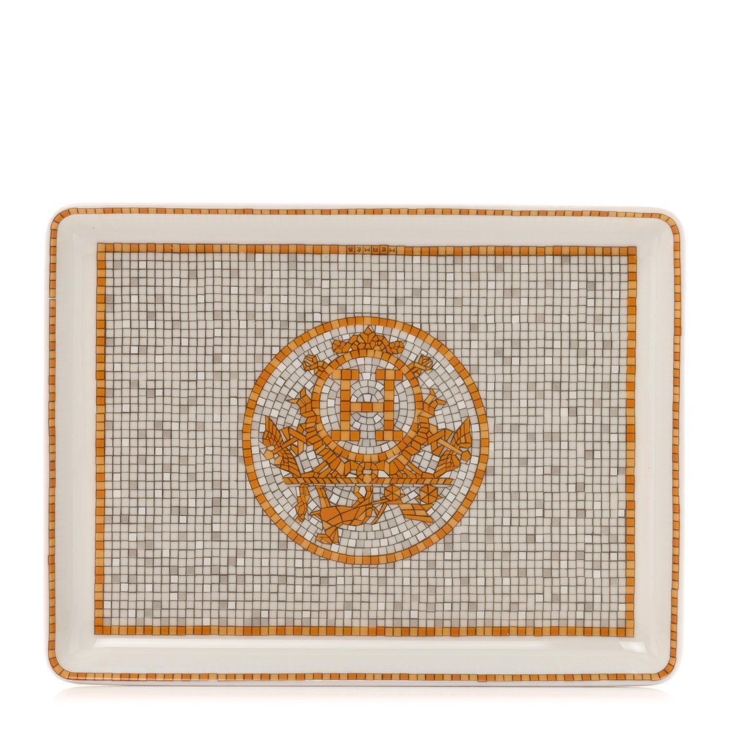 Hermes Porcelain Mosaique au 24 Gold Sushi Plate 1 of 6