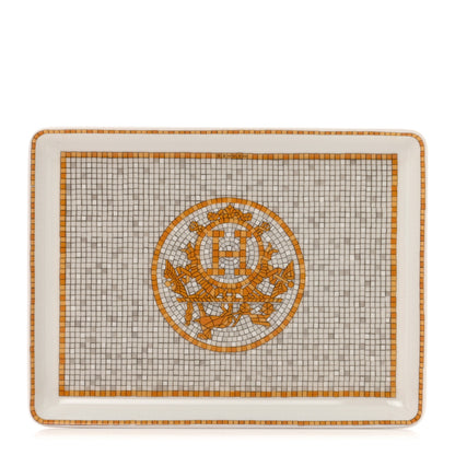 Hermes Porcelain Mosaique au 24 Gold Sushi Plate 1 of 6