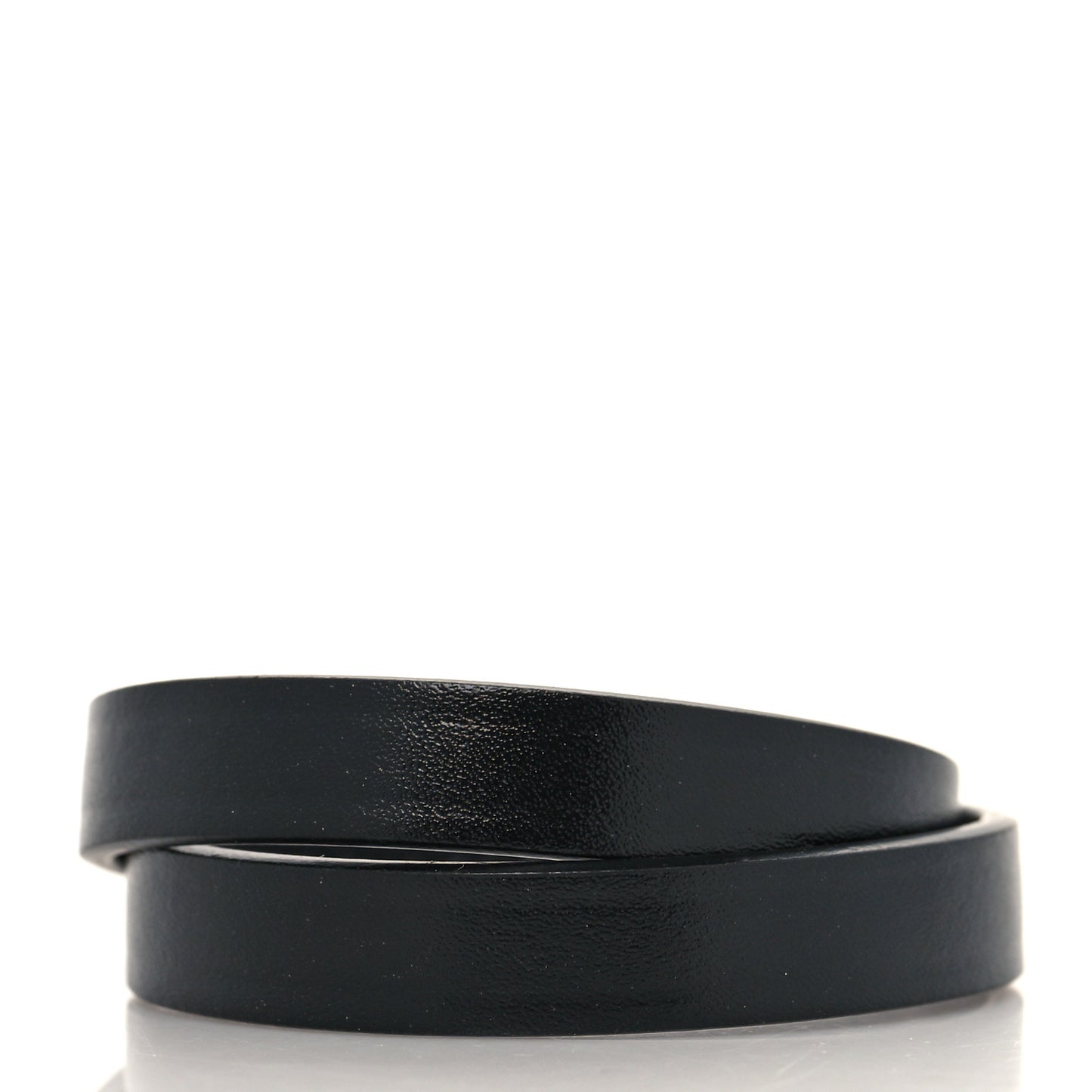 Calfskin BB Wrap Bracelet L Black