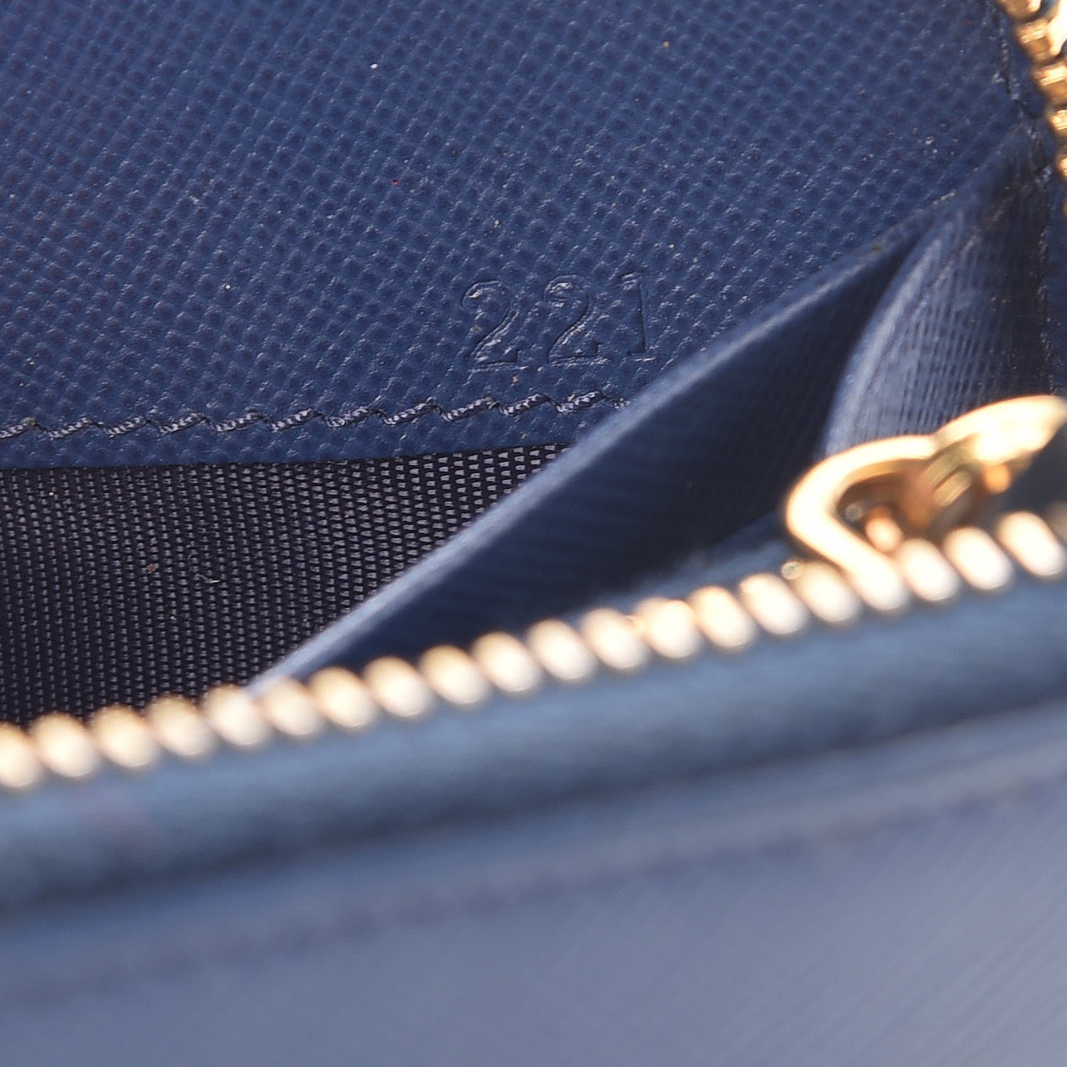 Prada Saffiano Metal Zip Around Wallet Bleuette 7 of 7
