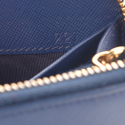 Prada Saffiano Metal Zip Around Wallet Bleuette 7 of 7