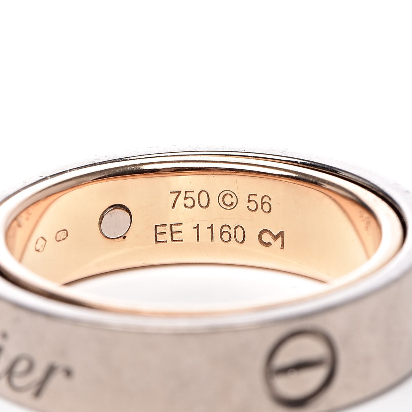 18K Pink White Gold 5.5mm Astro LOVE Ring 56 7.5
